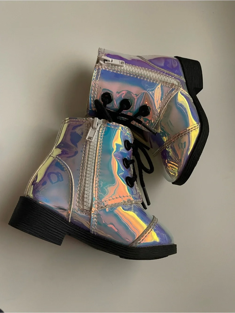 wonder nation Iridescent Holographic Boots with Black Laces